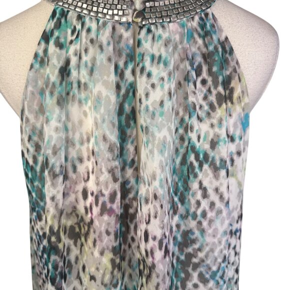 Vince Camuto Size 6 Patel Multicolor Beaded Neck Sleeveless Dress - Picture 11 of 14